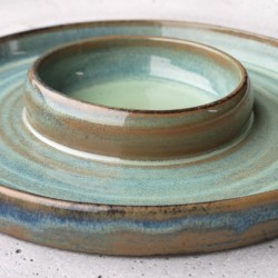 turqouise with copper blue...